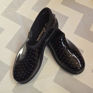 Sloggers Black Glossy Rain Clogs with Polka Dots